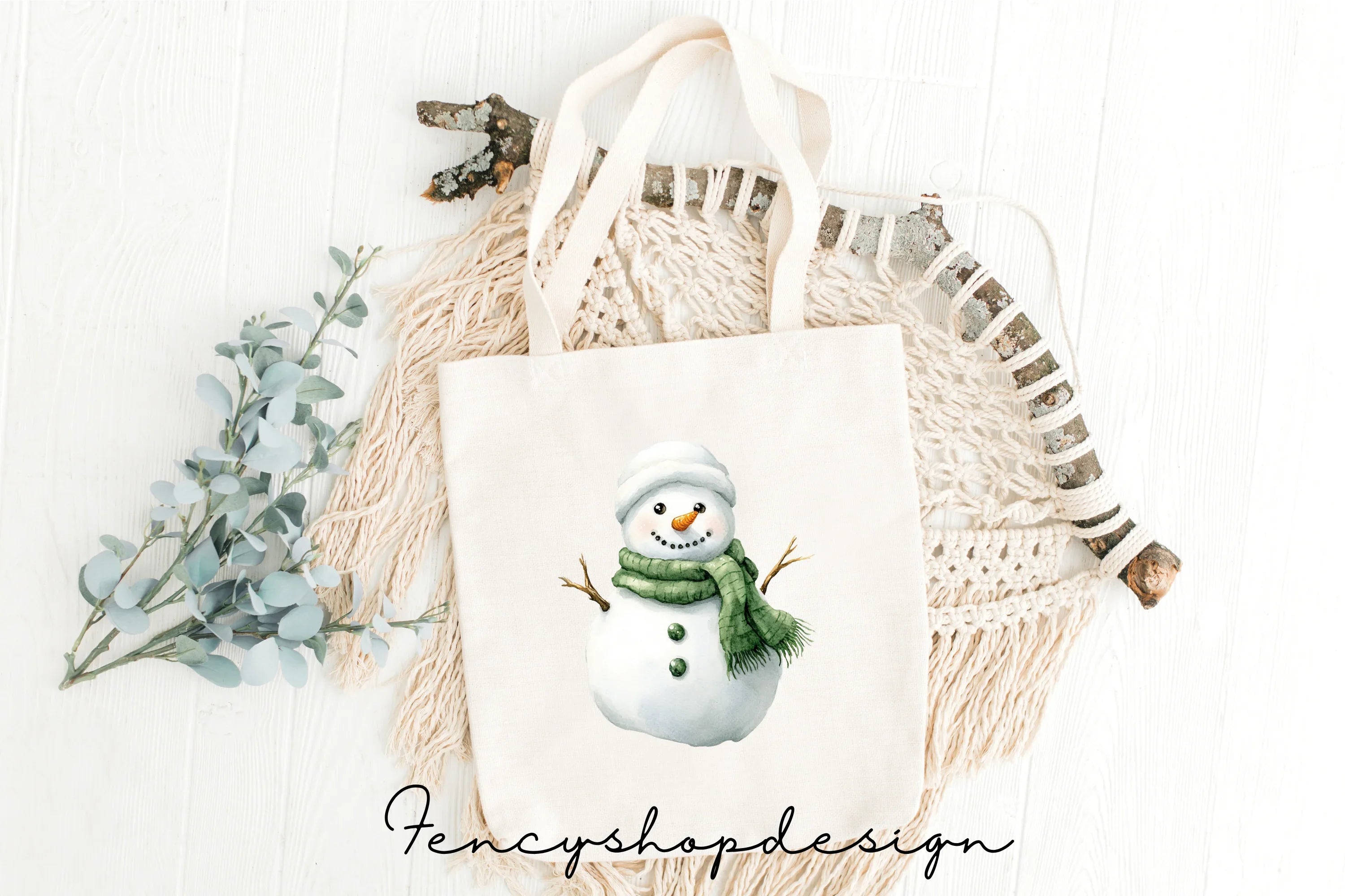 Cute Snowman Christmas Winter Clipart Bundle