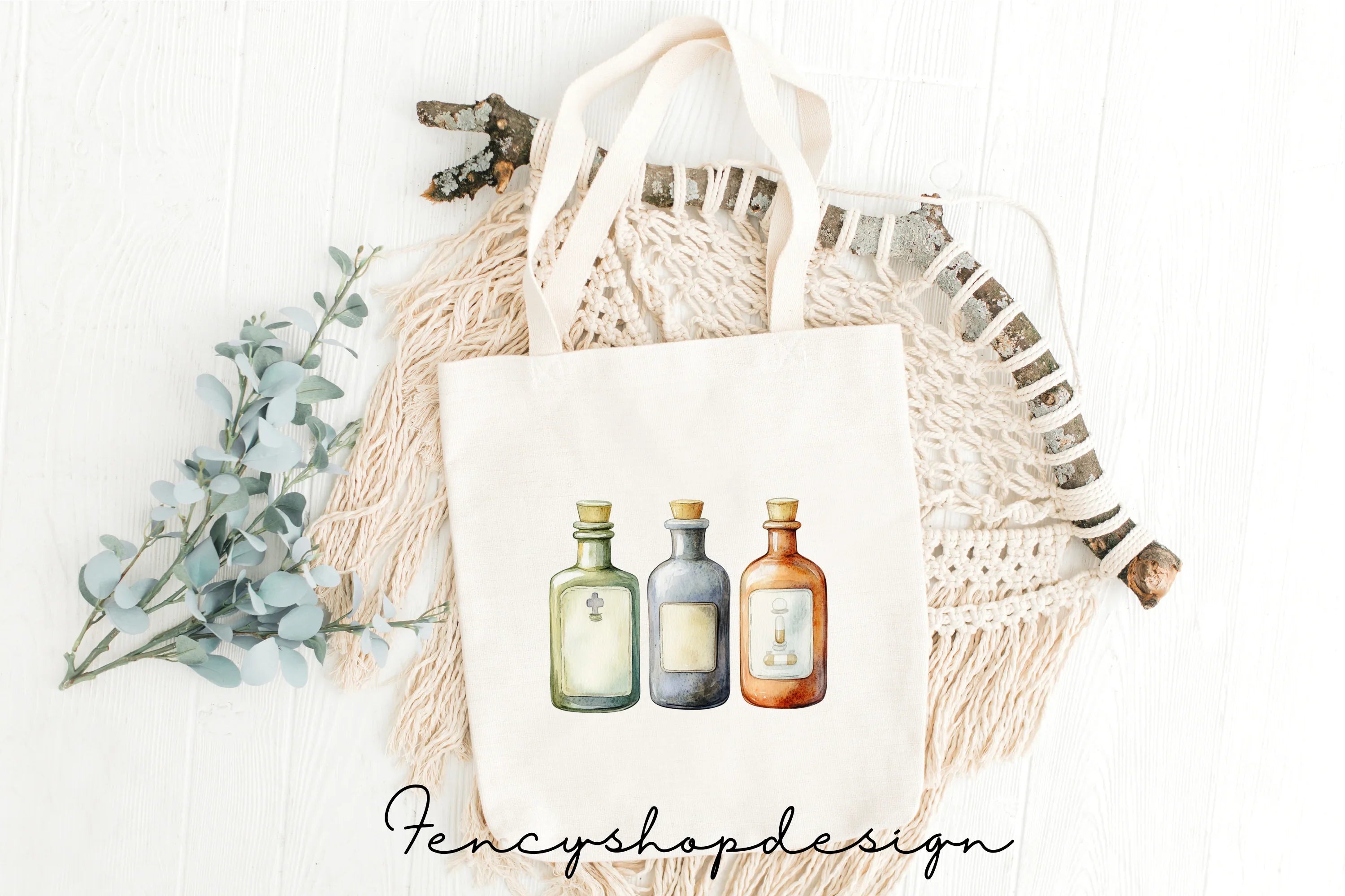 Vintage Apothecary Bottles Clipart Bundle
