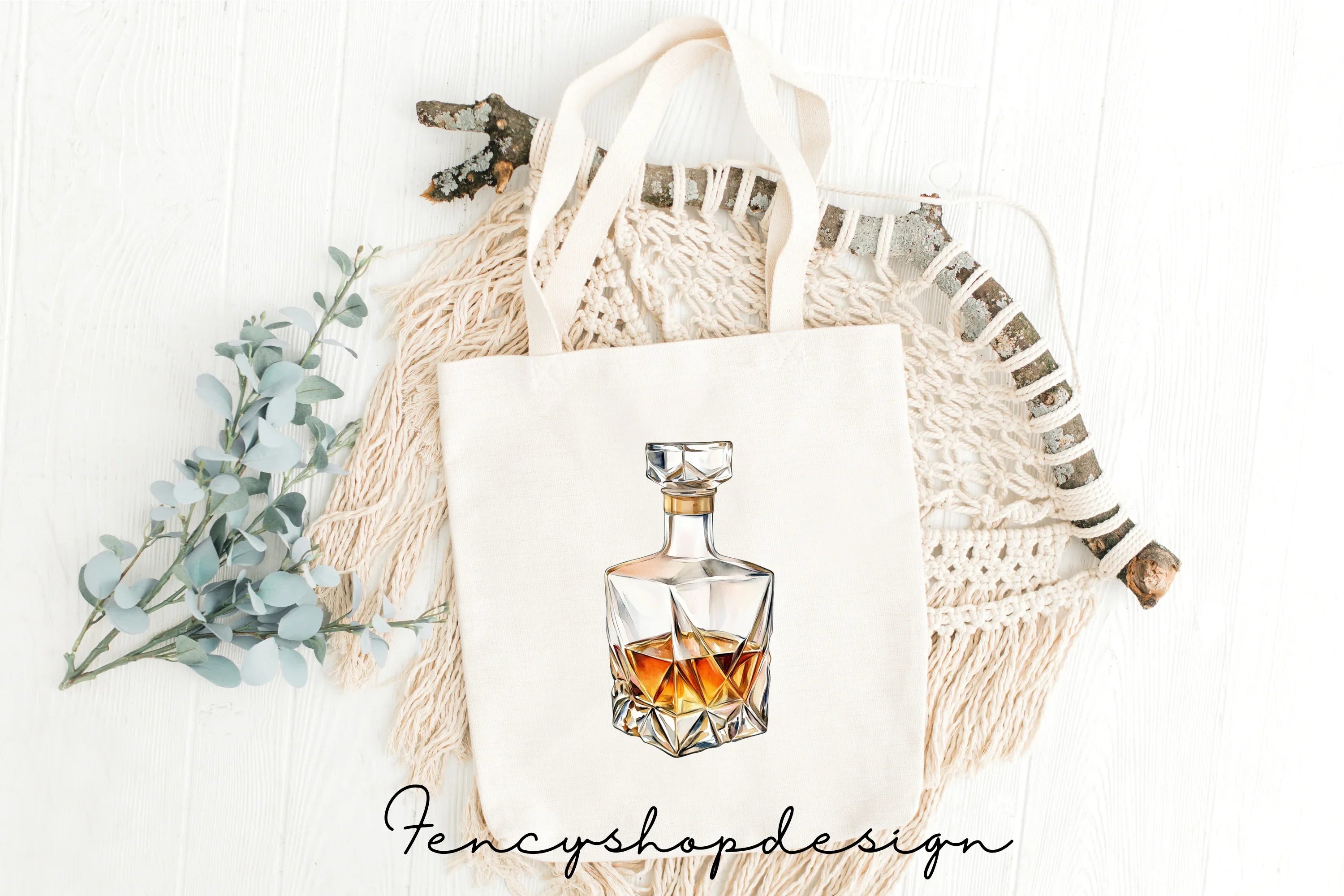 Whiskey Decanter Clipart Bundle