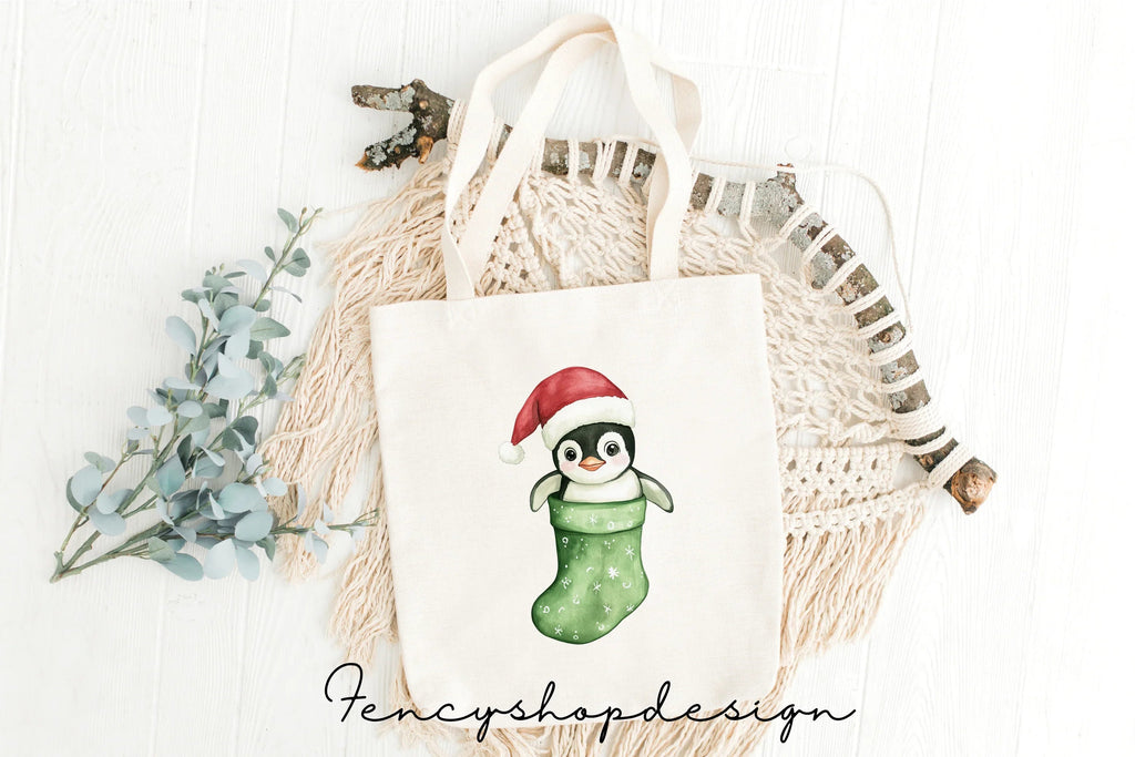 Cute Christmas Animals in Stockings Clipart Bundle