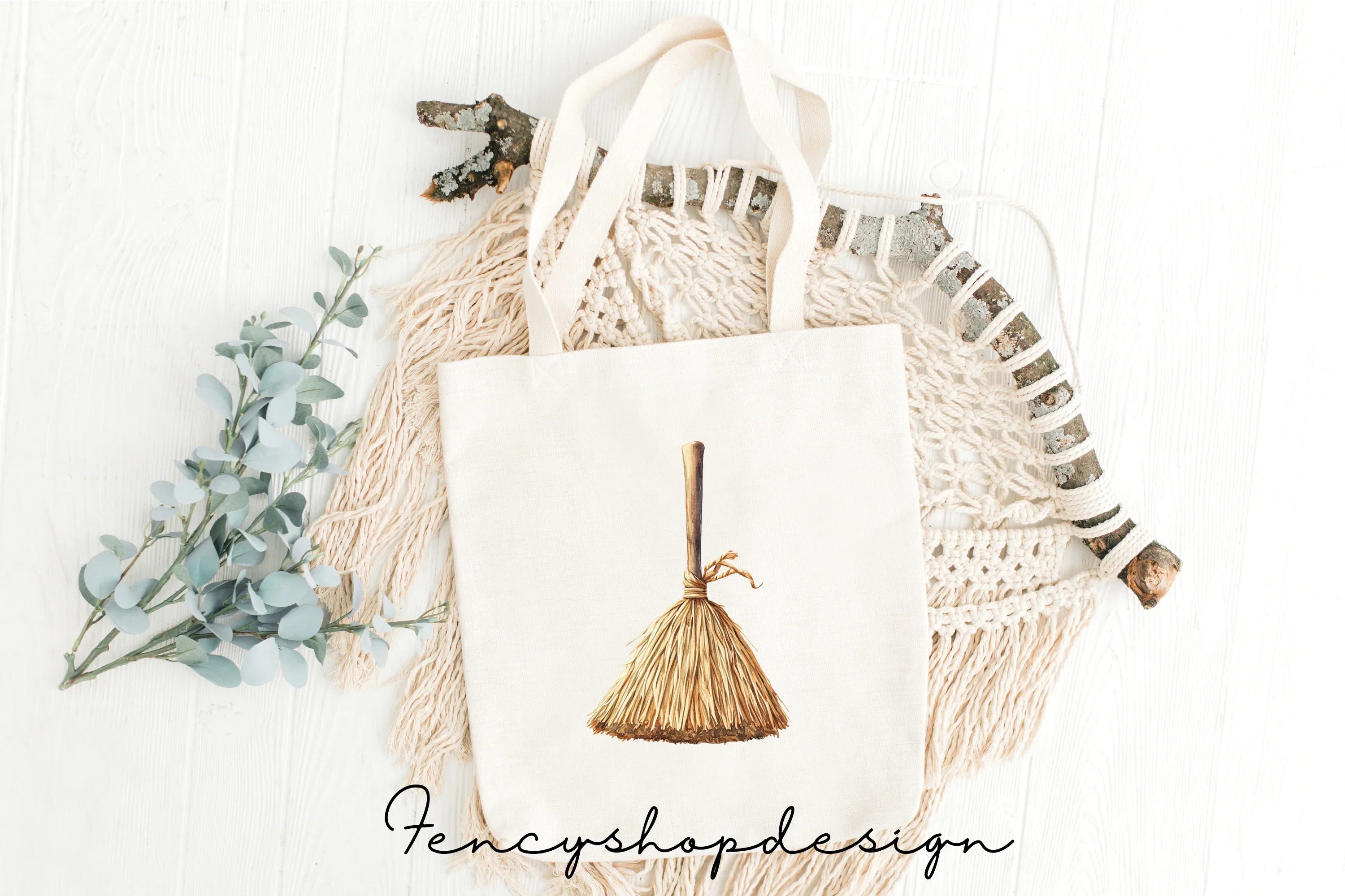 Rustic Broom Clipart Bundle