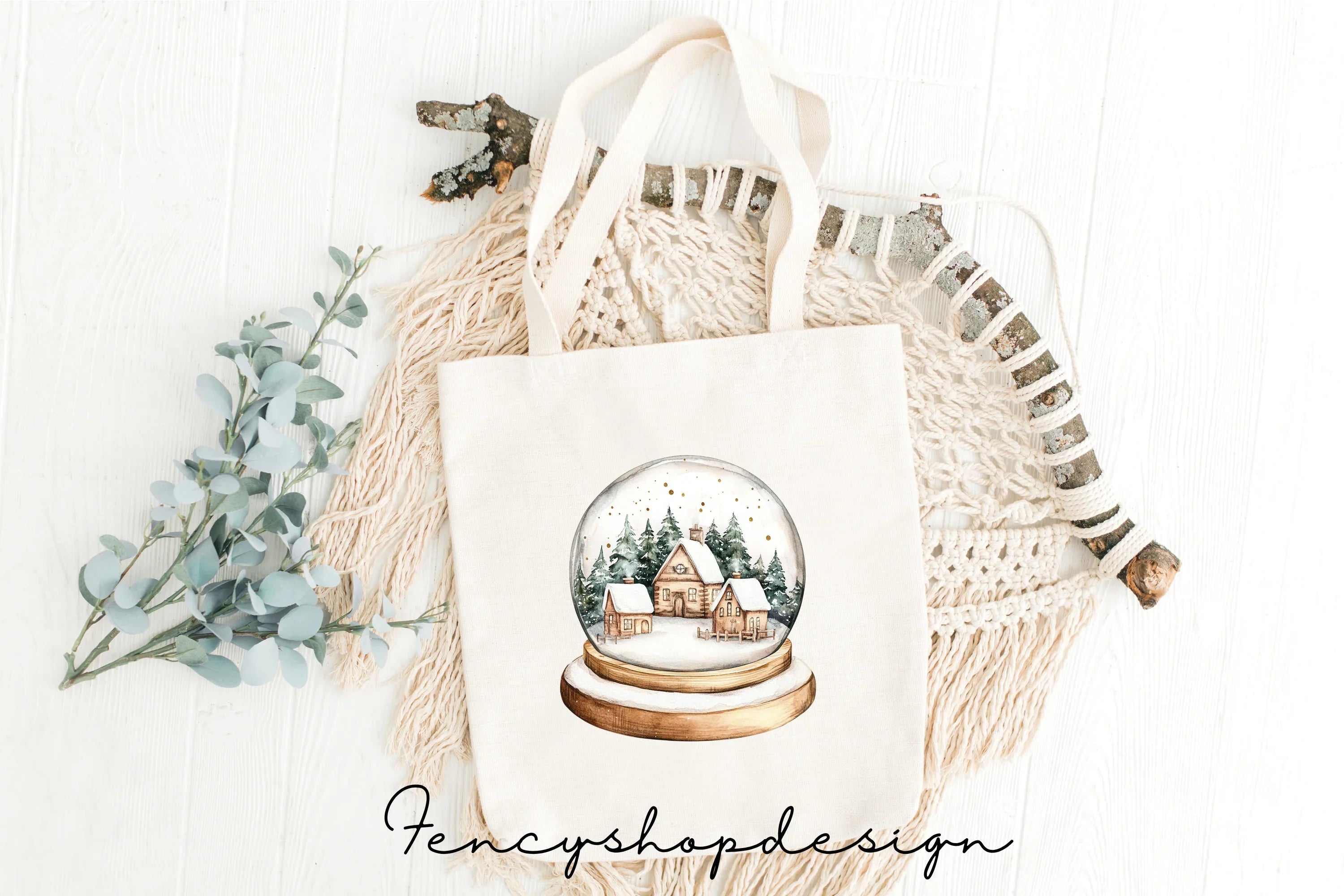 Winter Wonderland Snow Globe Clipart Bundle