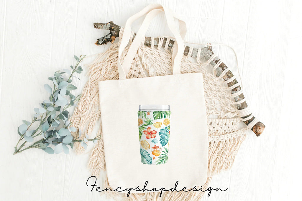Tropical Summer Tumbler Clipart Bundle