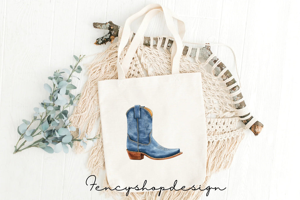 Blue Cowboy Boots Clipart Bundle