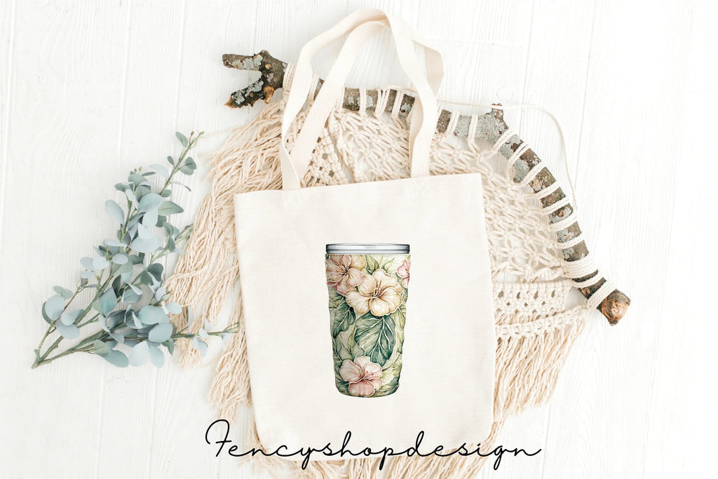 Elegant Floral Tumbler Clipart Bundle