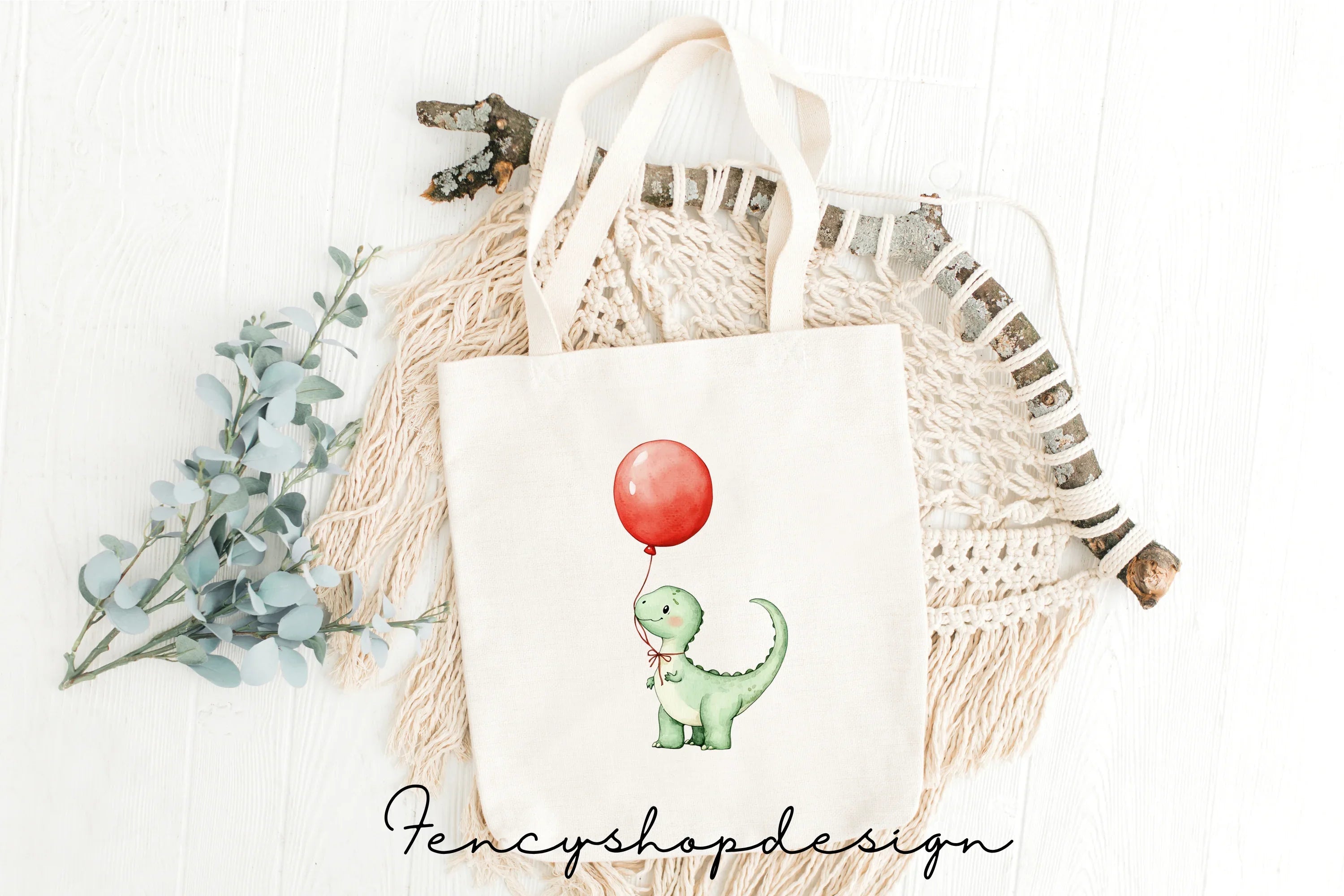 Adorable Dino Party Balloon Graphics Clipart Bundle