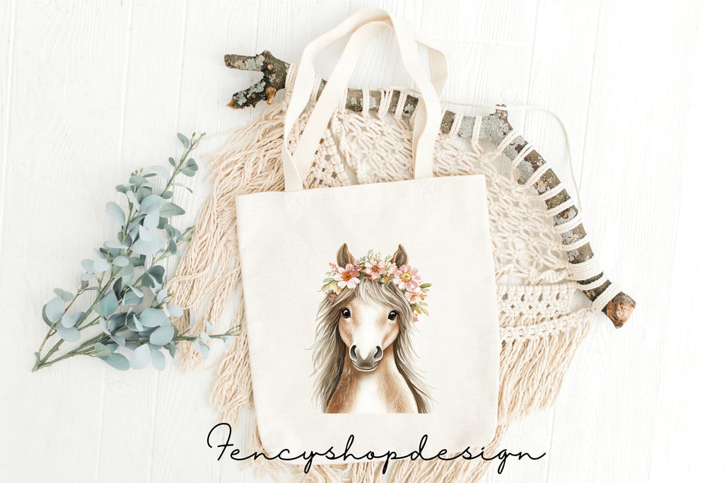 Floral Horses Clipart Bundle