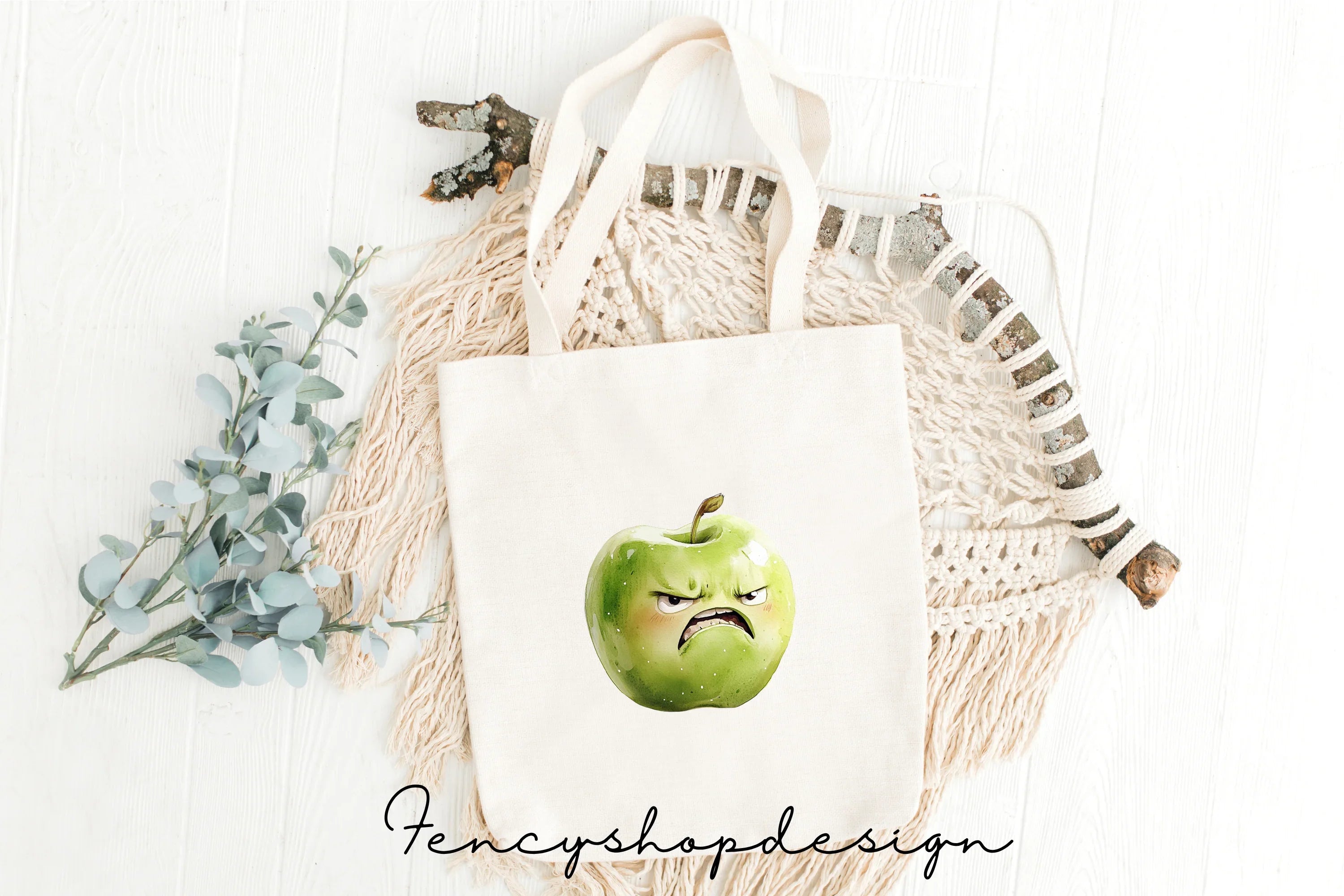 Expressive Apple Faces Clipart Bundle