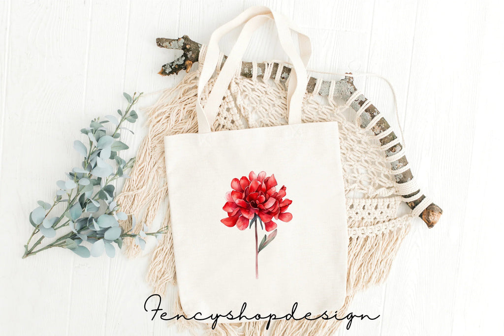 Vibrant Red Floral Clipart Bundle