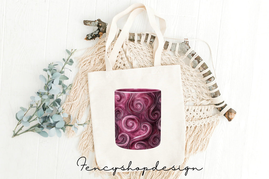 Red Marble Swirl Textured Mugs Clipart Bundle