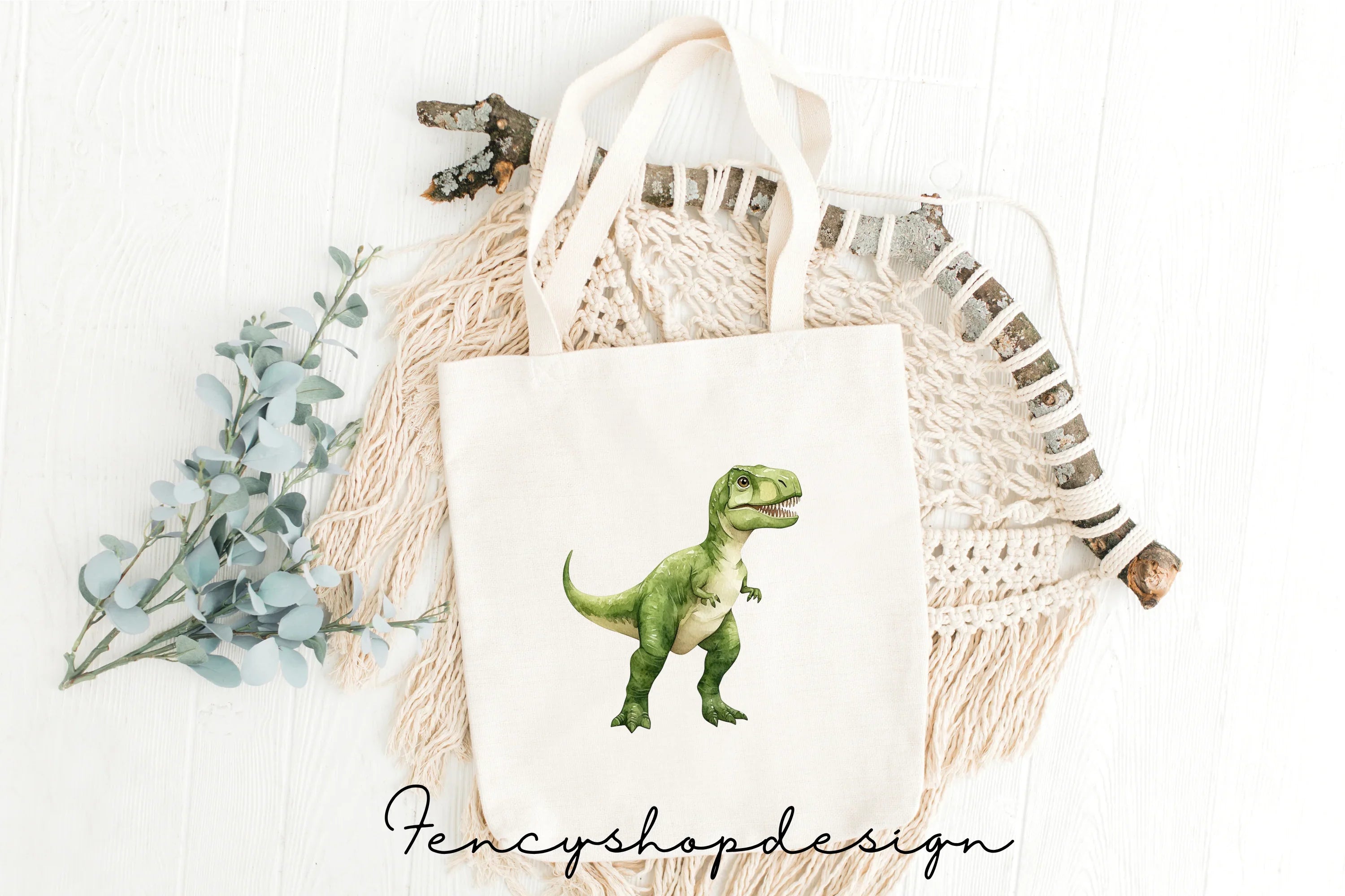 Cute Rex Dinosaur Clipart Bundle