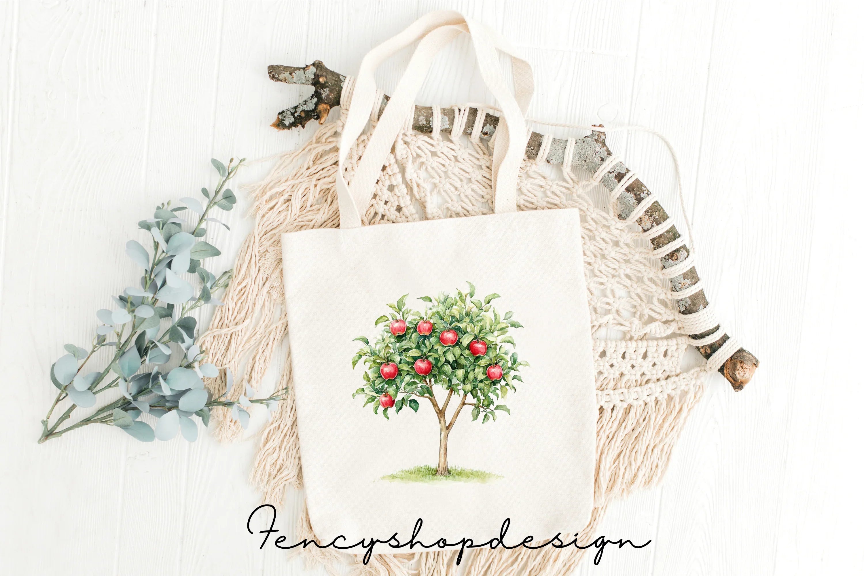 Apple Tree Branch Clipart Bundle