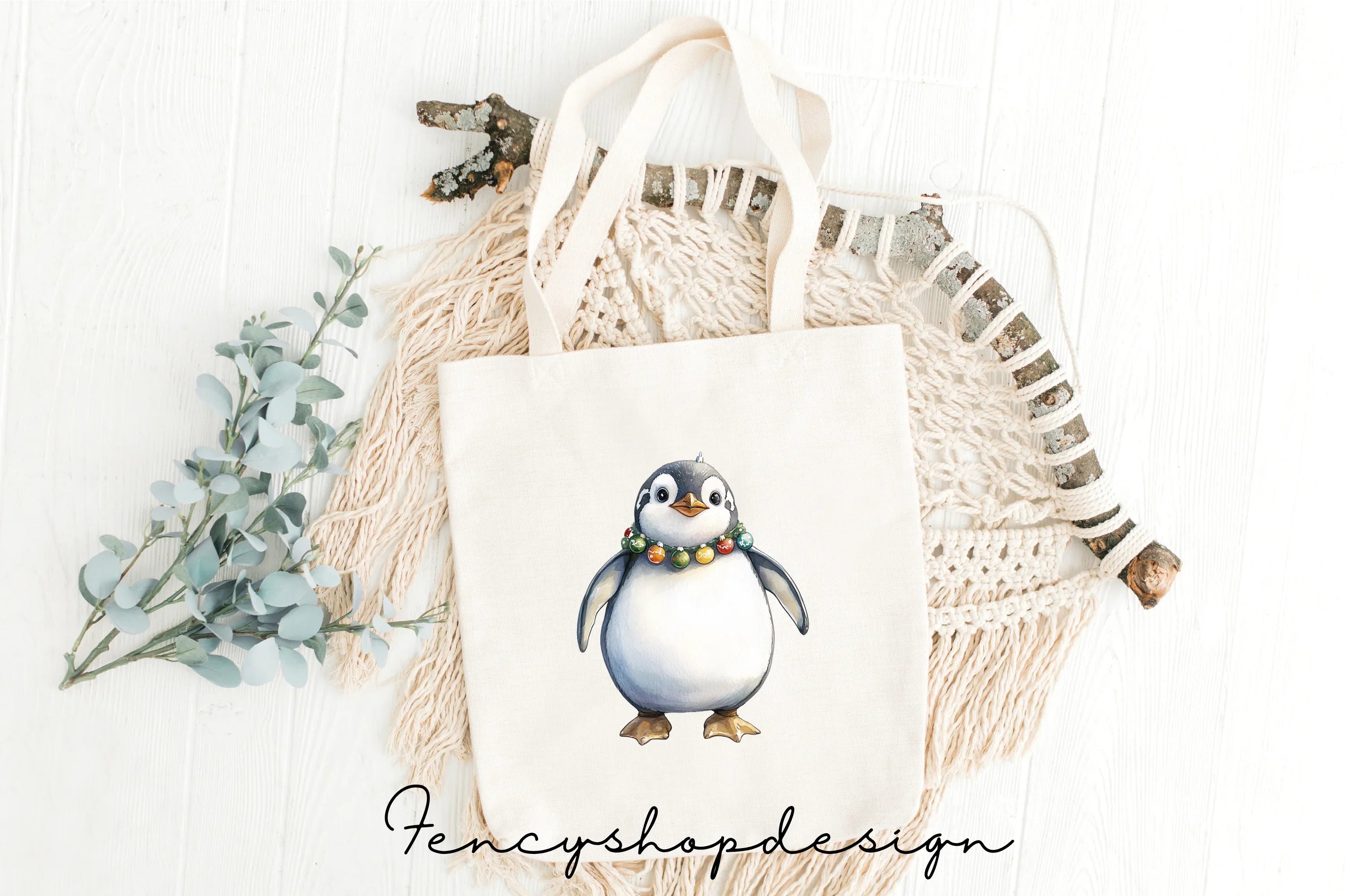 Adorable Christmas Penguin Clipart Bundle