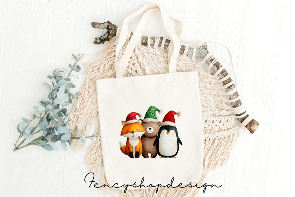 Cute Christmas Fox Clipart Bundle