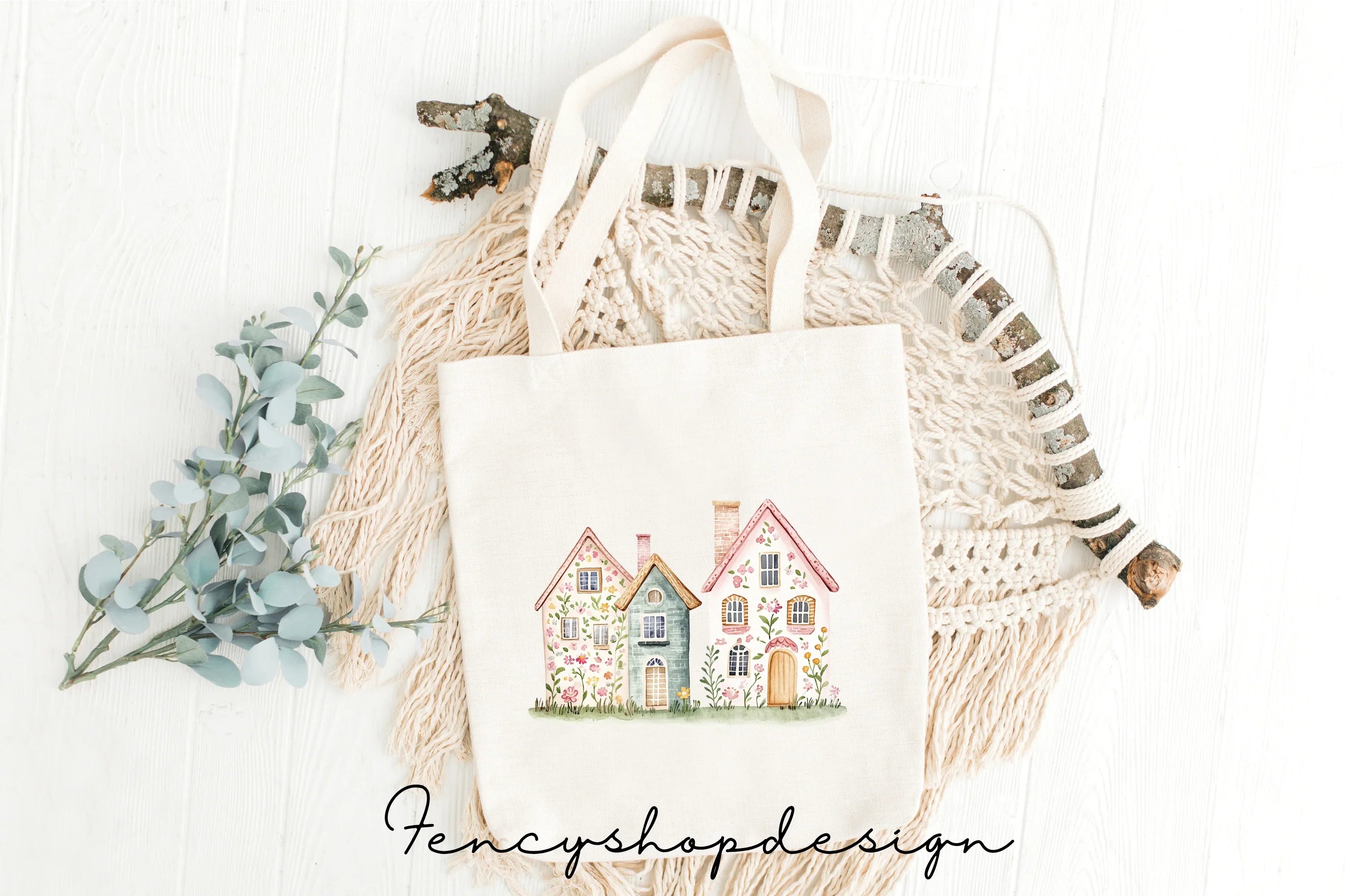 Whimsical Cottage Houses Clipart Bundle