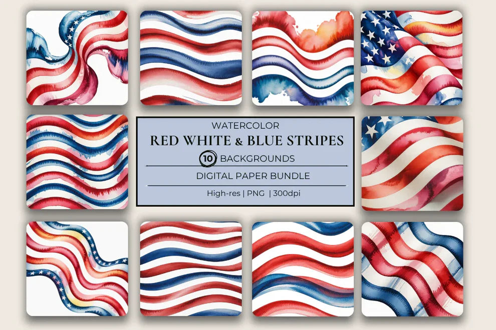 Abstract red and blue watercolor waves texture digital product.