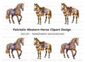 Patriotic western horse clipart bundle digital product.