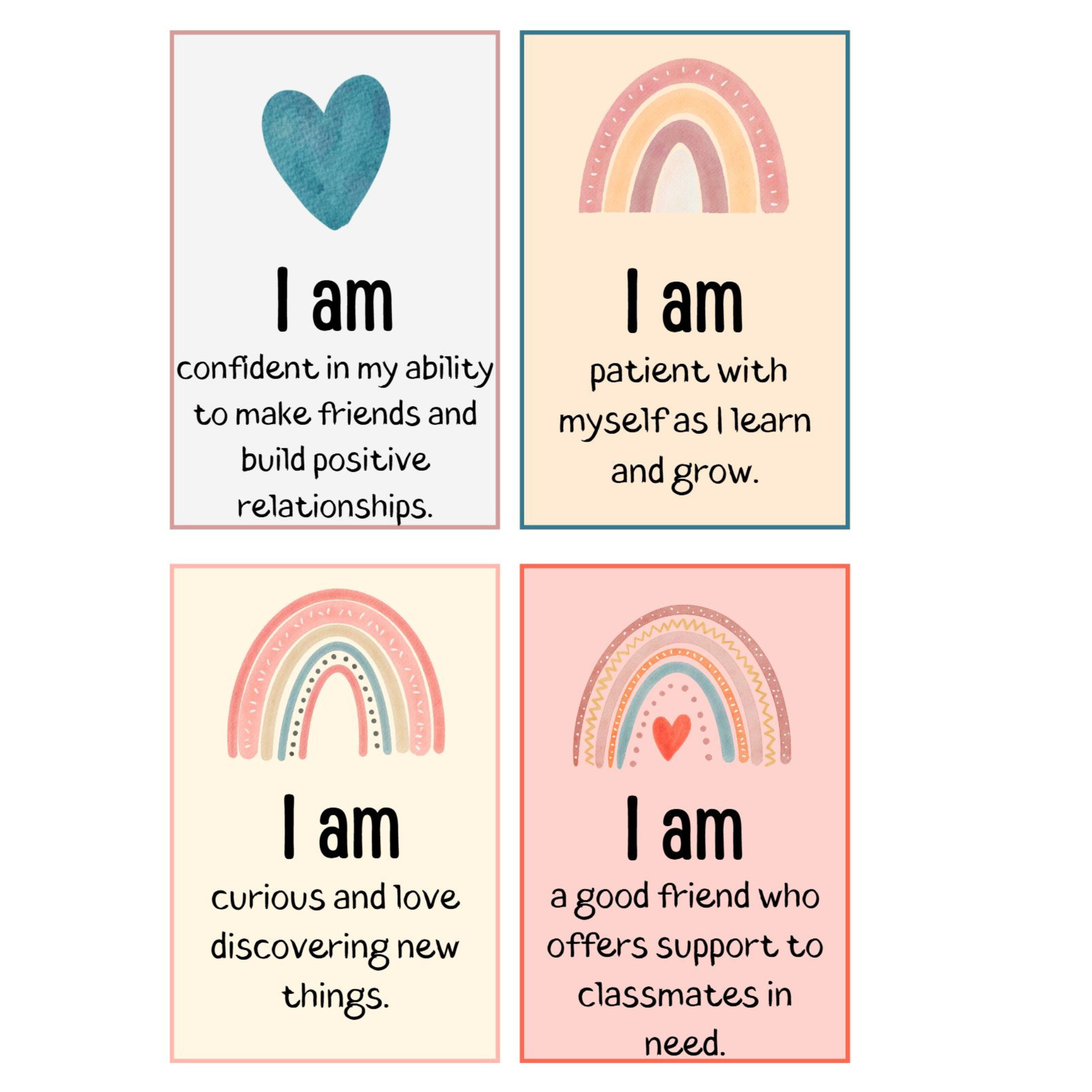 Positive Affirmation Cards for Students
