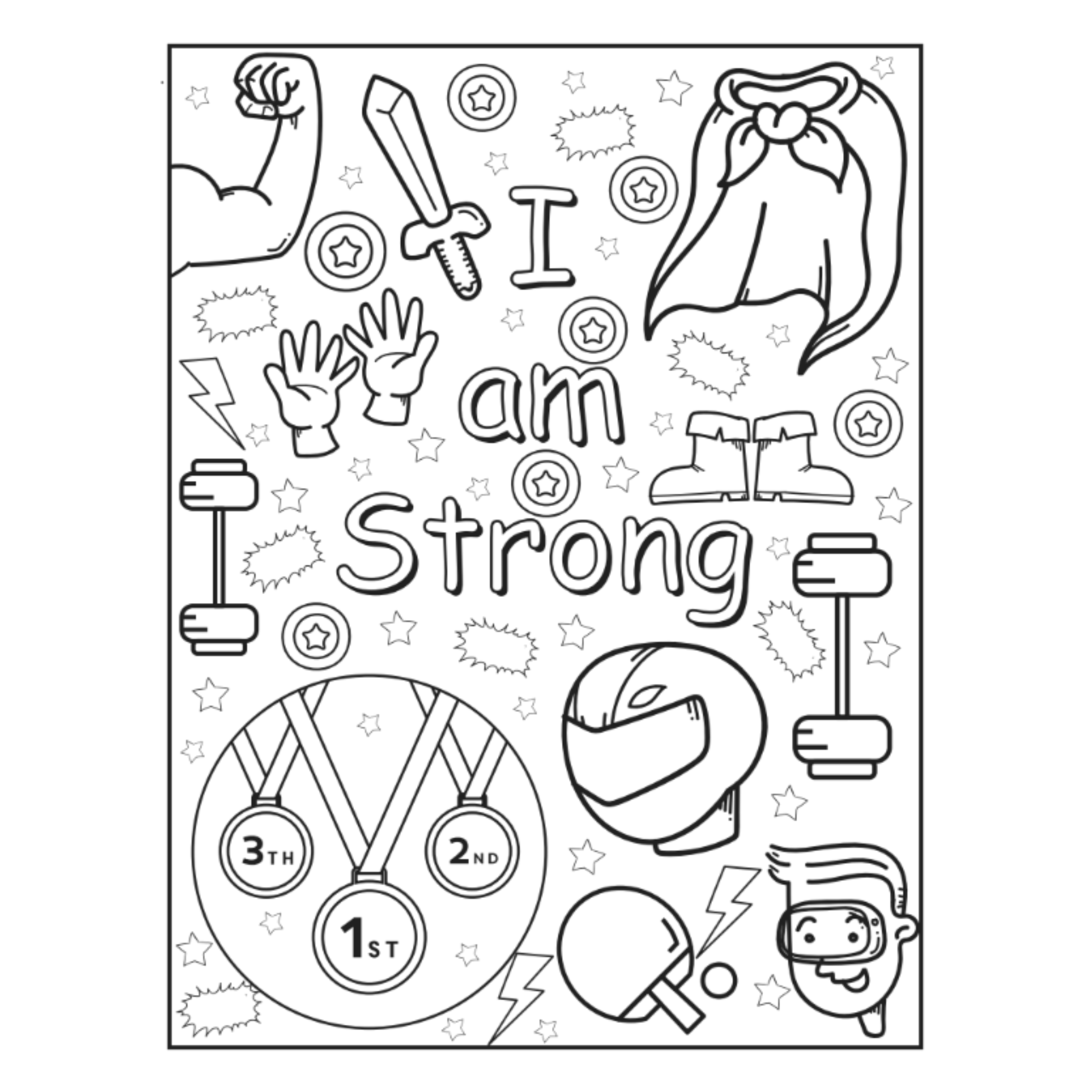 Positive Affirmations Coloring Book for Boys