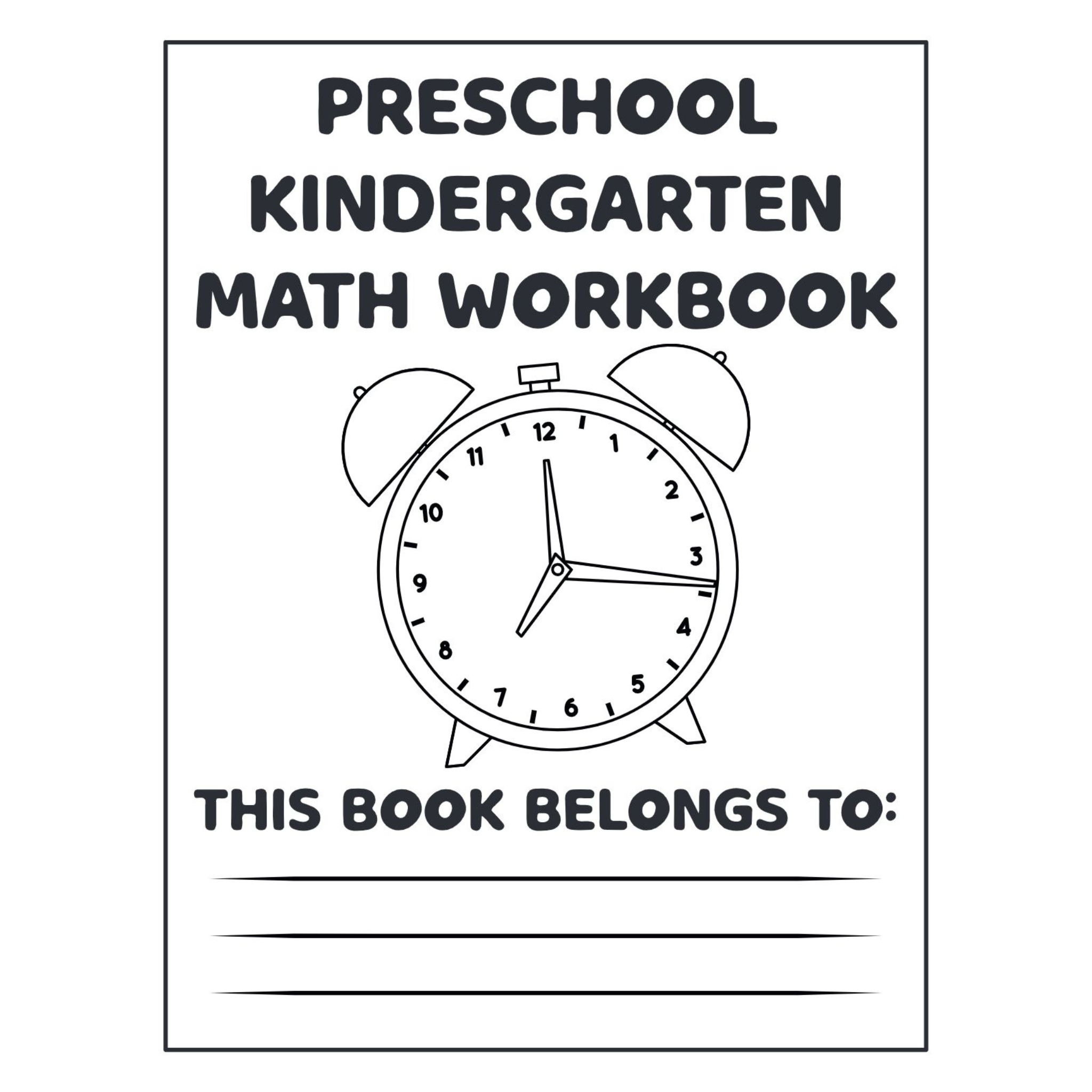 Preschool Kindergarten Math Workbook