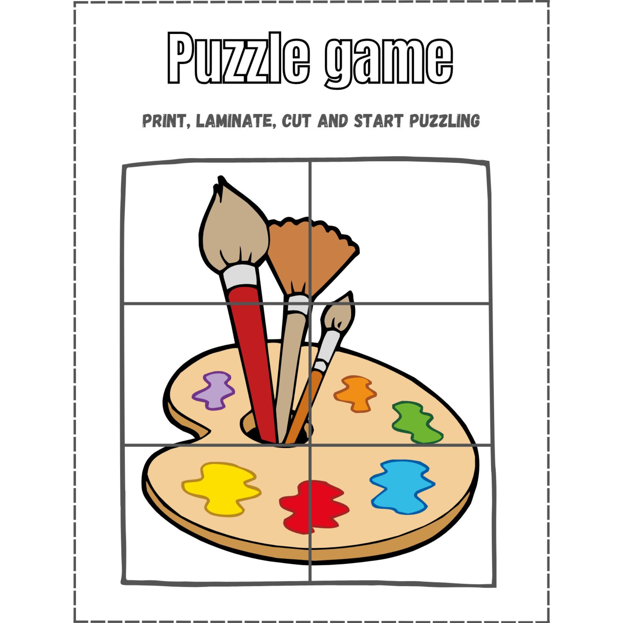 Printable Picture Puzzle Game Cards