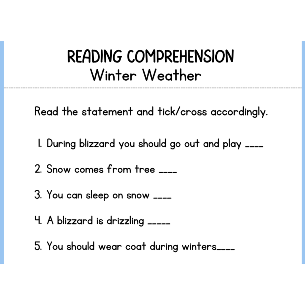 Reading Comprehension Short Stories Worksheets