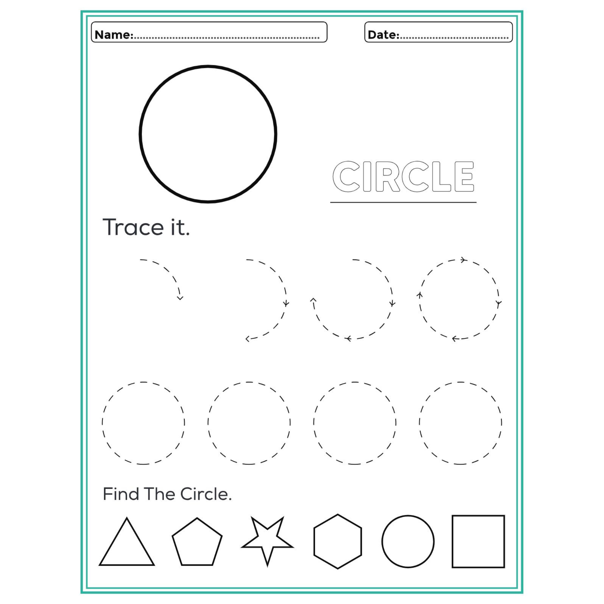Shape Tracing and Find the Shape Worksheets