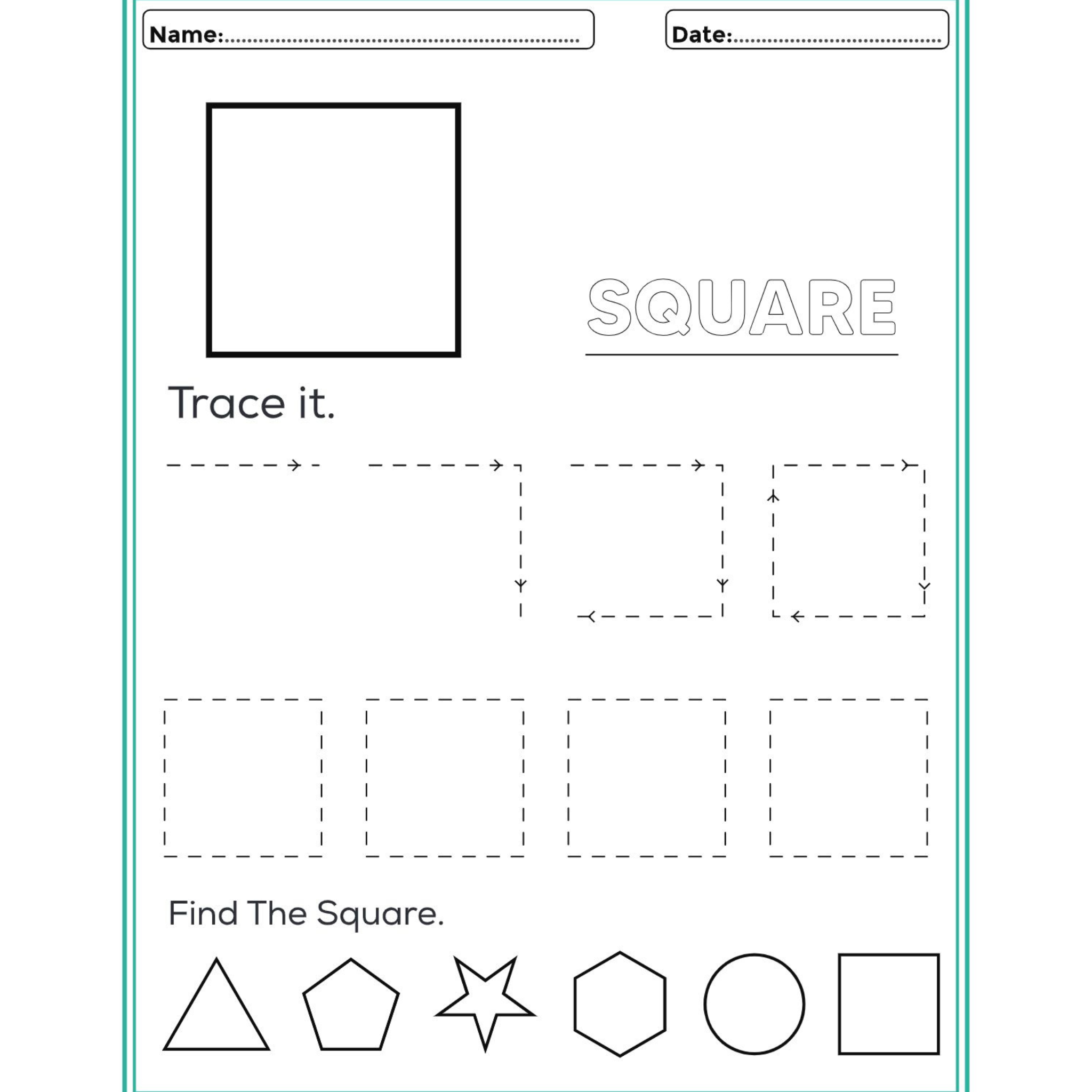 Shape Tracing and Find the Shape Worksheets