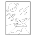 Space Coloring and Dot to Dot Activity Book