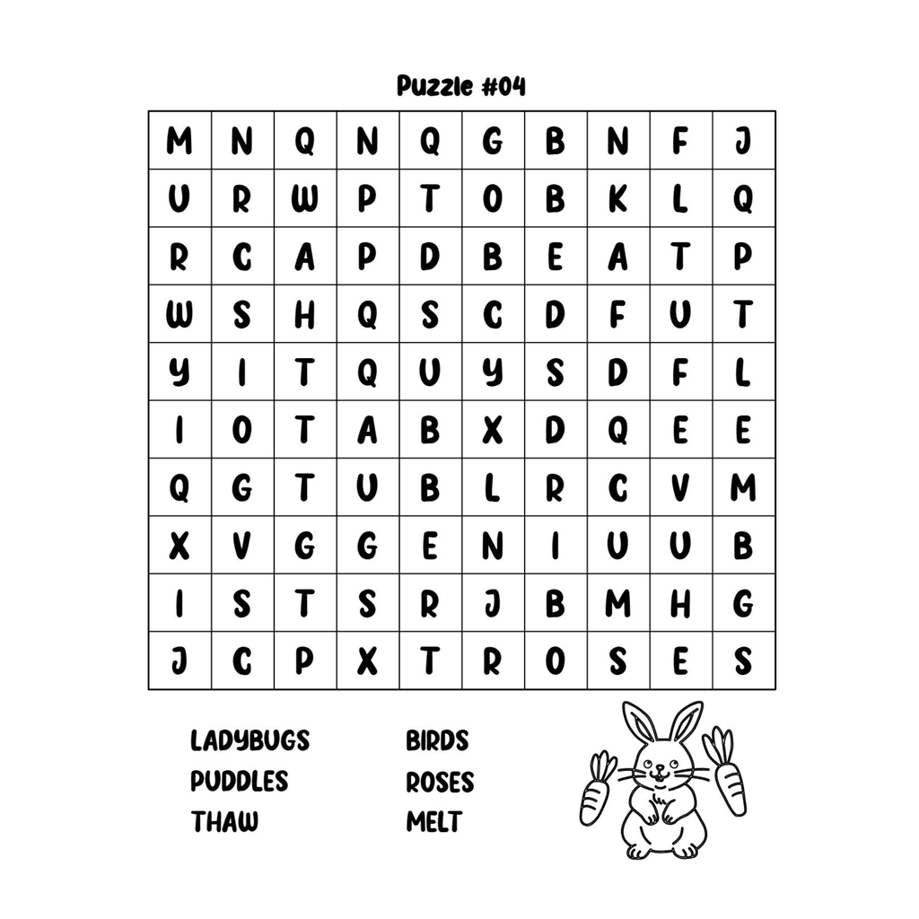 Spring Word Search Book for Kids
