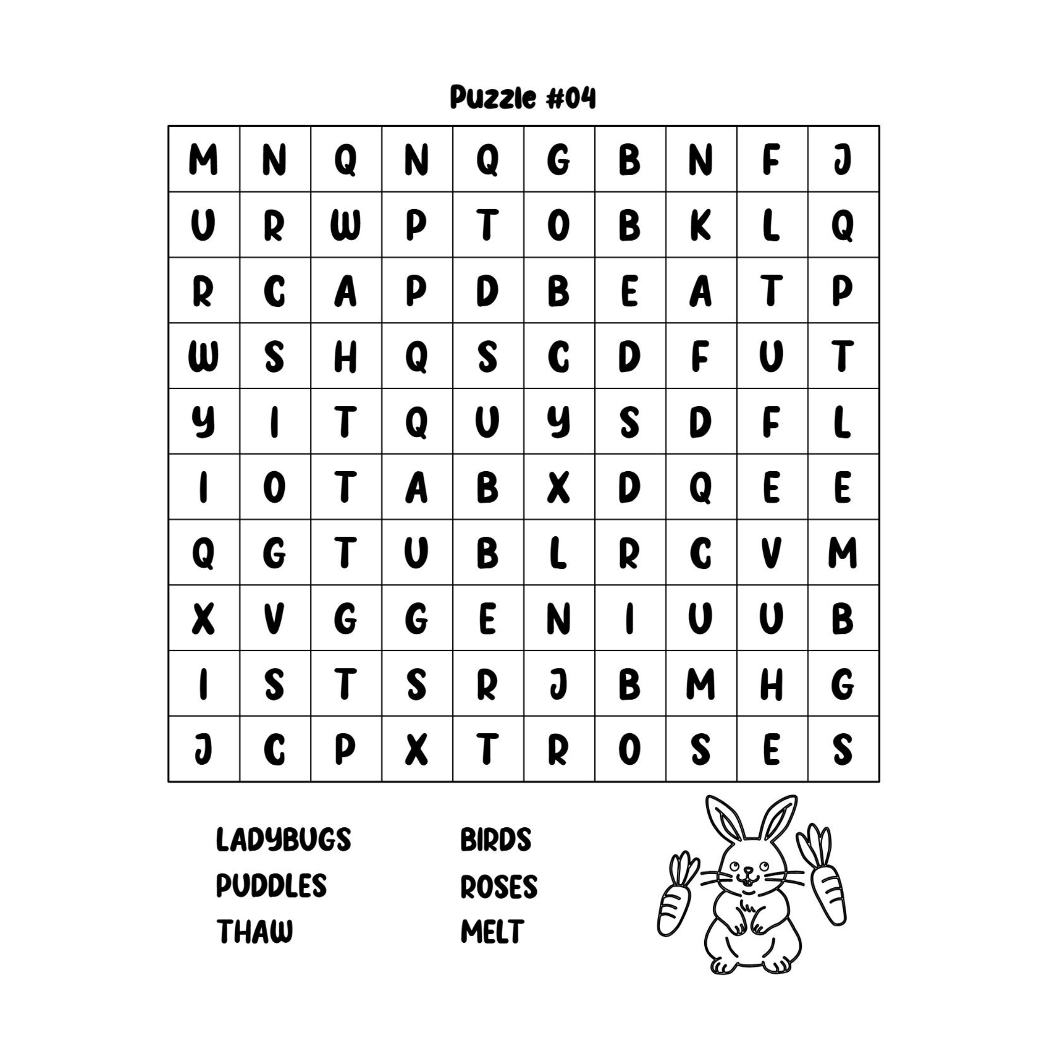 Spring Word Search Book for Kids