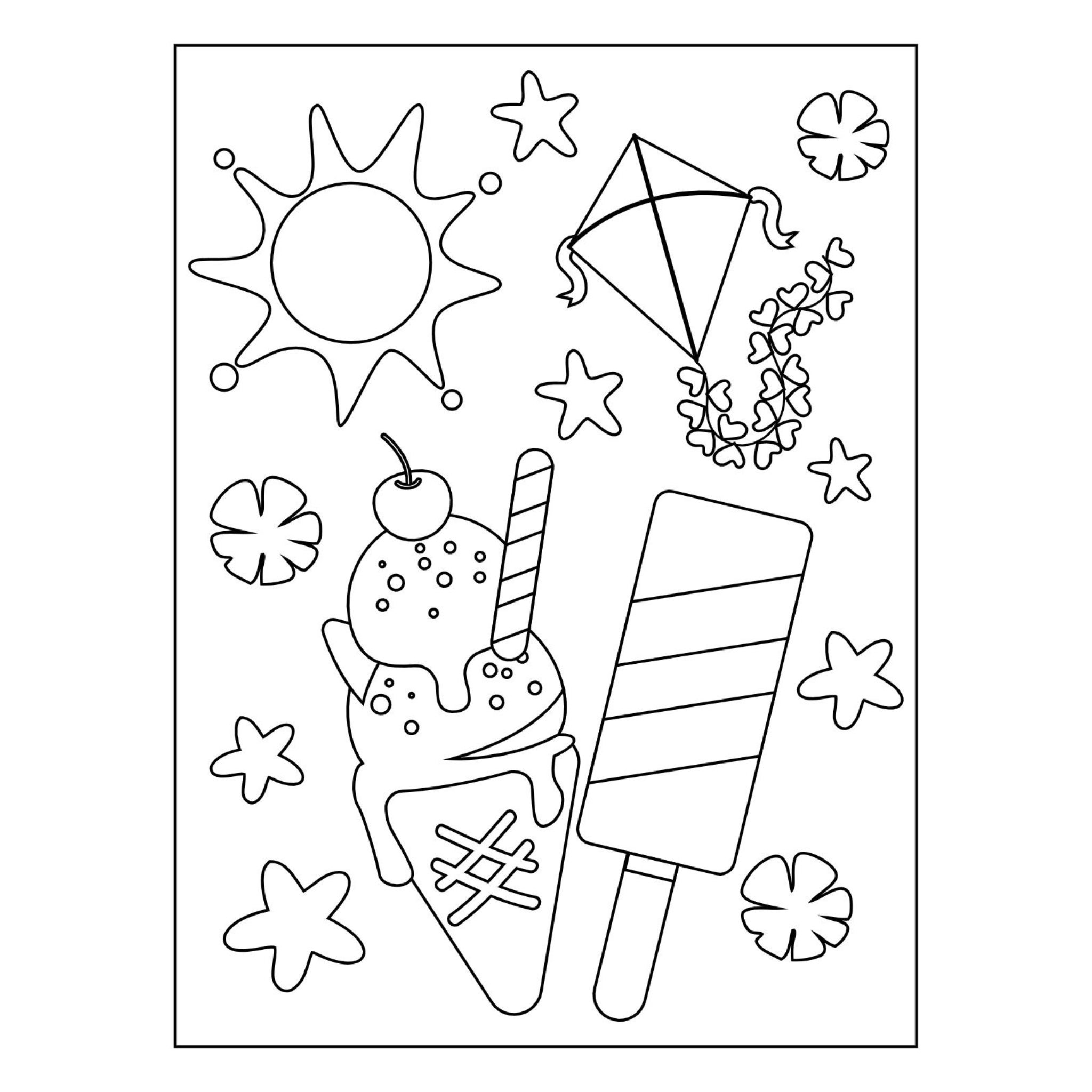 Summer Kids Activities and Coloring Book