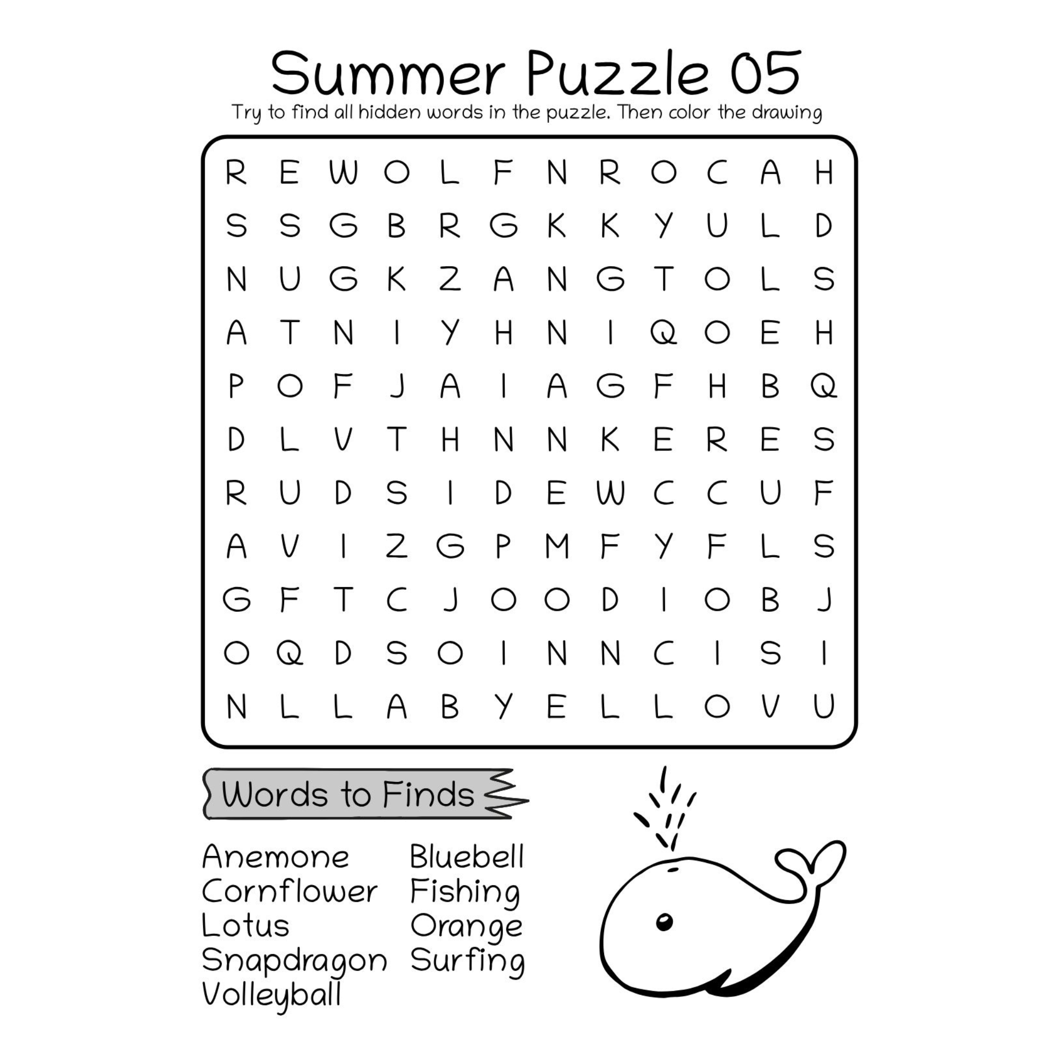 Summer Word Search Activity Book