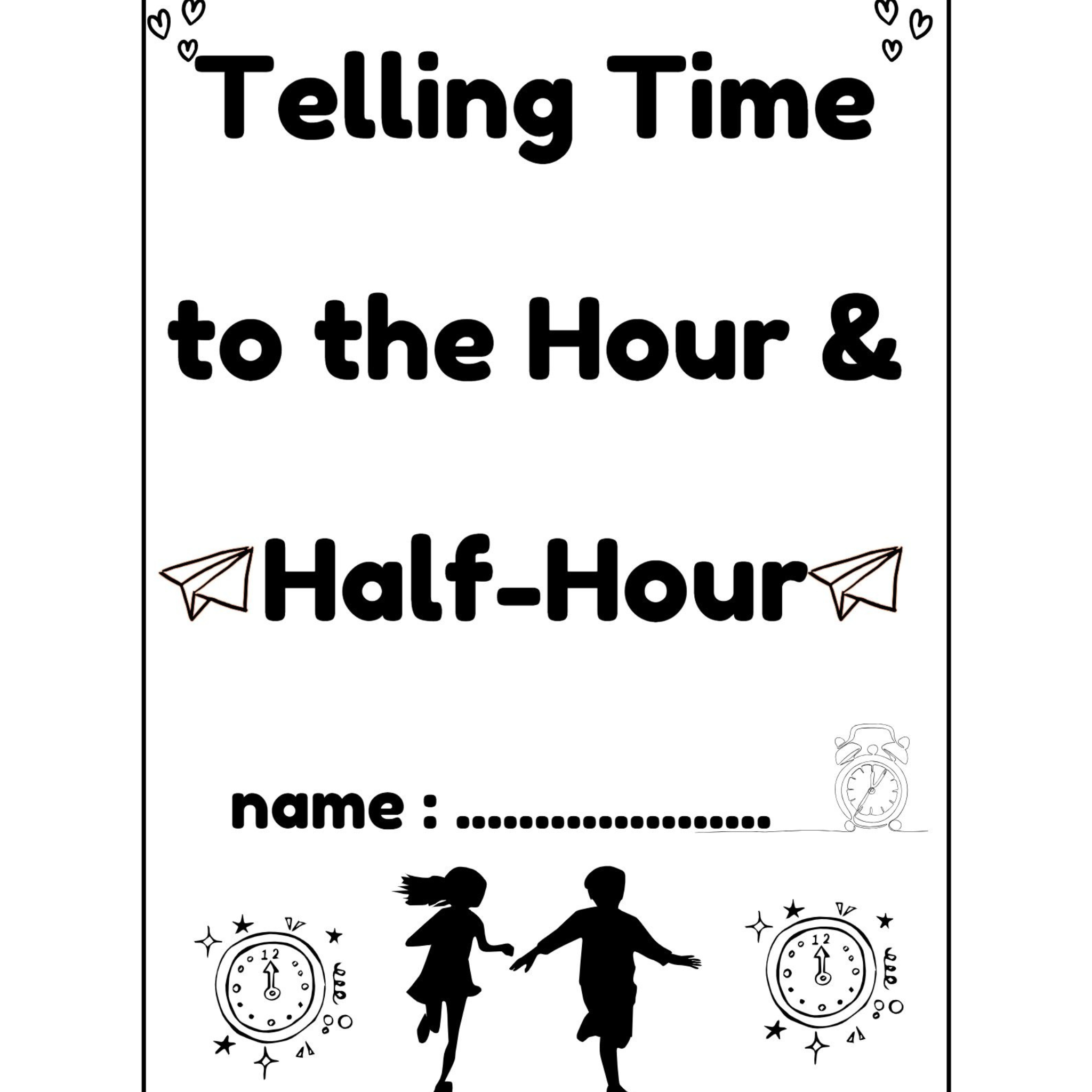 Telling Time to the Hour and Half Hour Worksheets