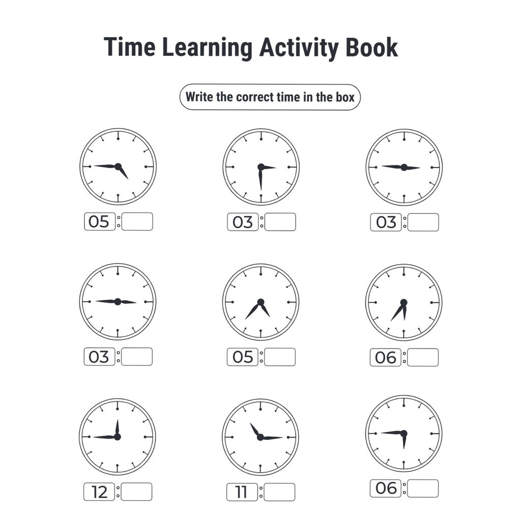 Time Learning Activity Book for Kids