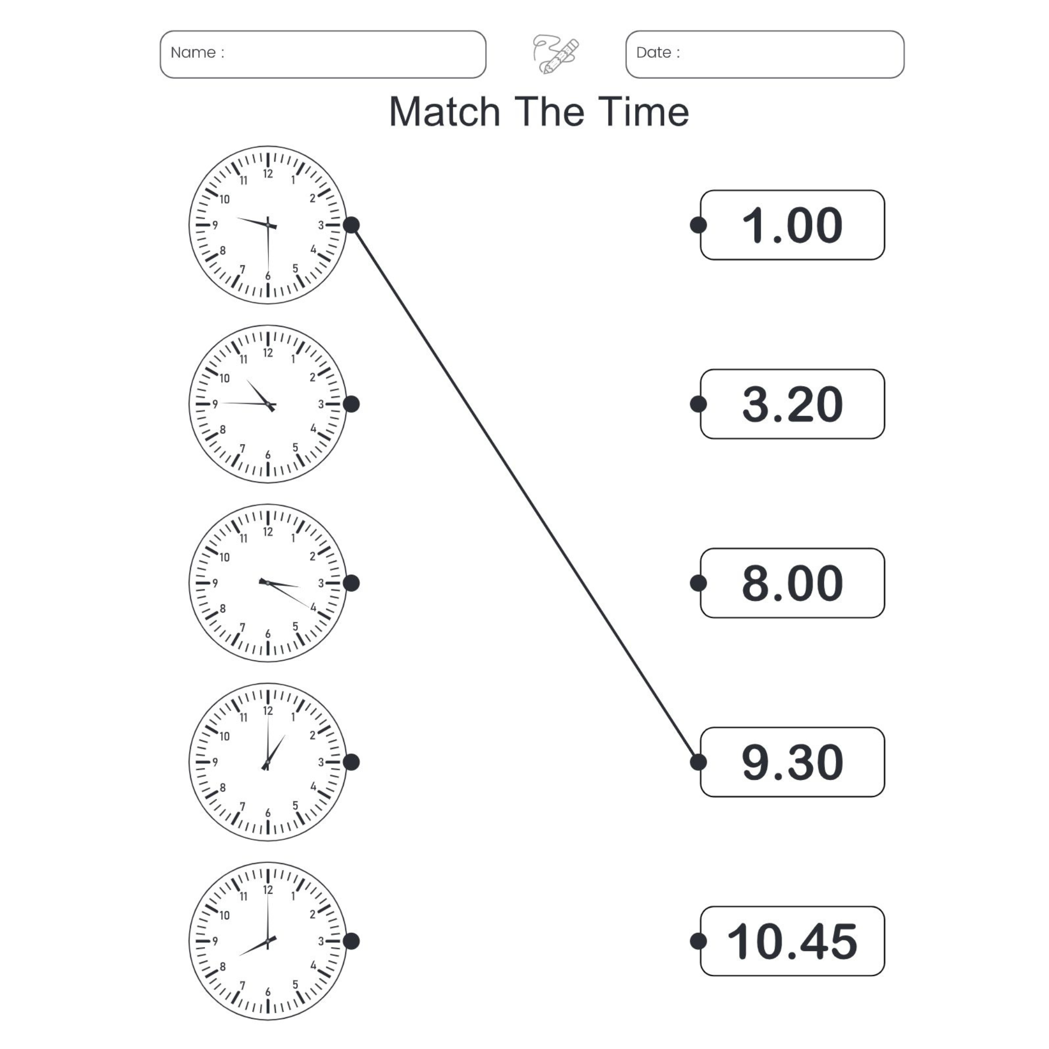 Time Learning Clock Workbook