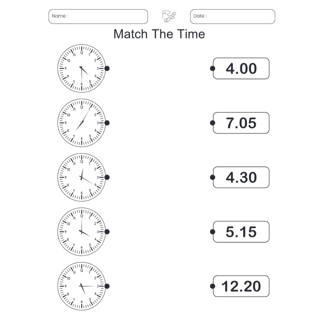 Time Learning Clocks Worksheet Book