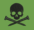 Skull and Nails Symbolic Embroidery Design