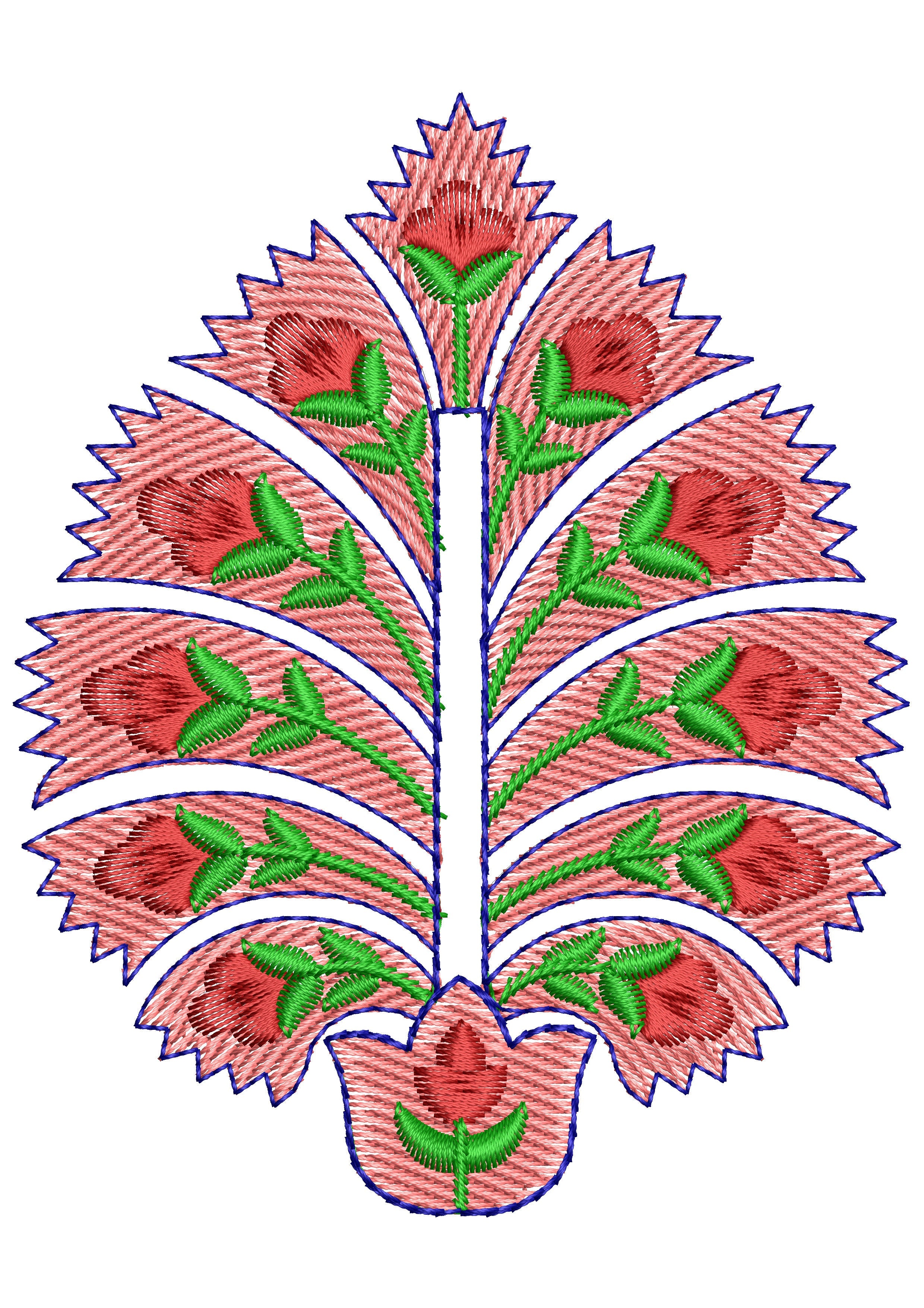 Asian King Embroidery Design