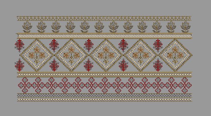 Crimson Diamond Lattice Embroidery Design