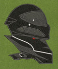 Racing Helmet Black & White Embroidery Design