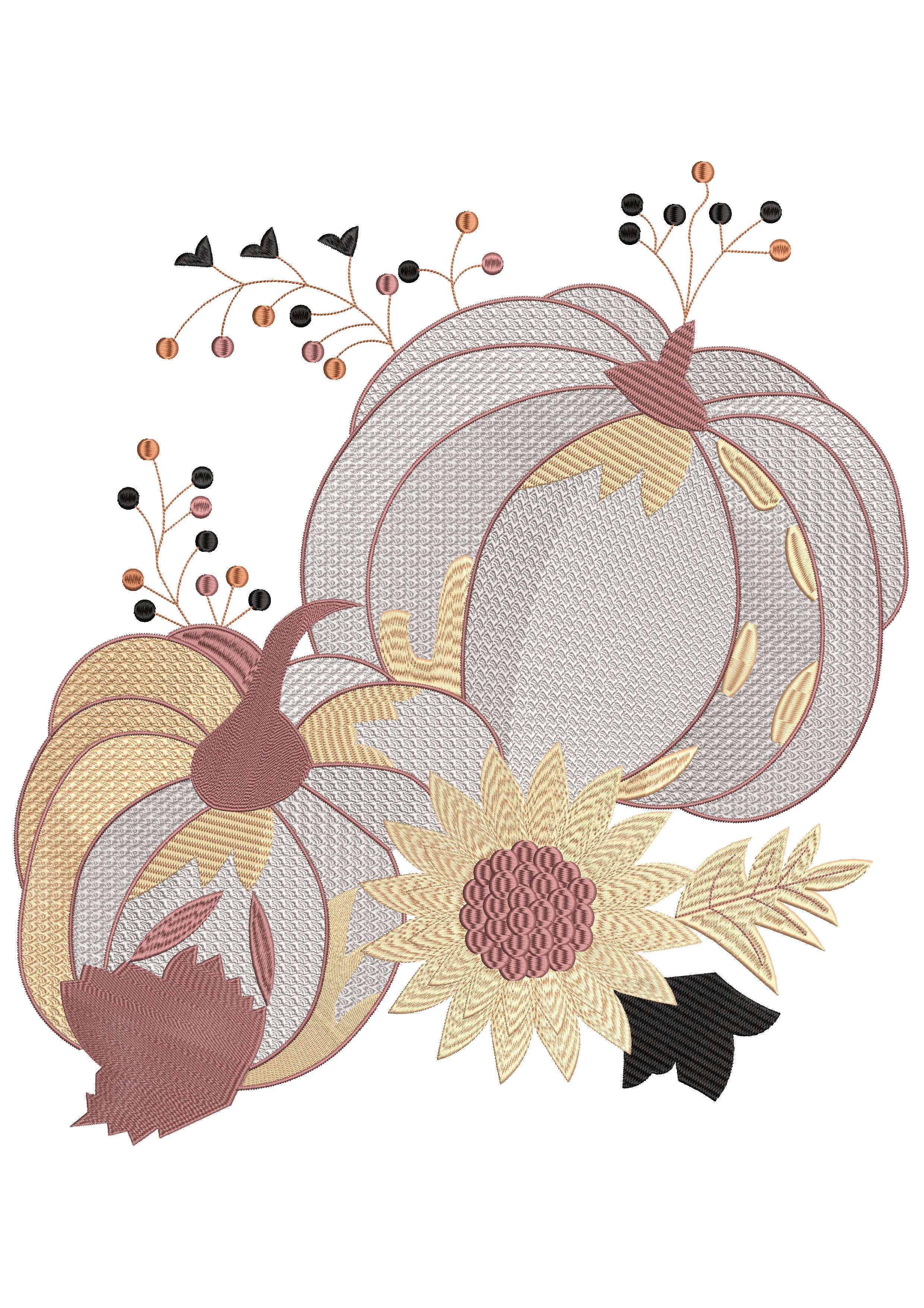 Wild Pumpkin Embroidery Design