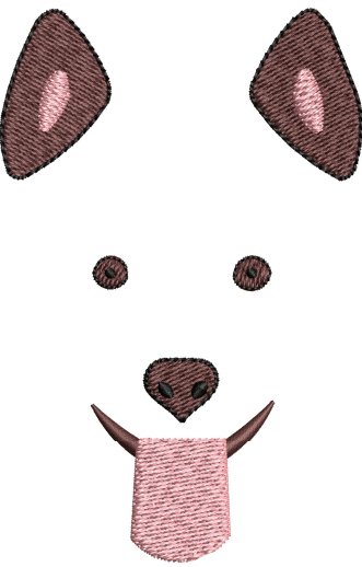 Dog Face Embroidery Design