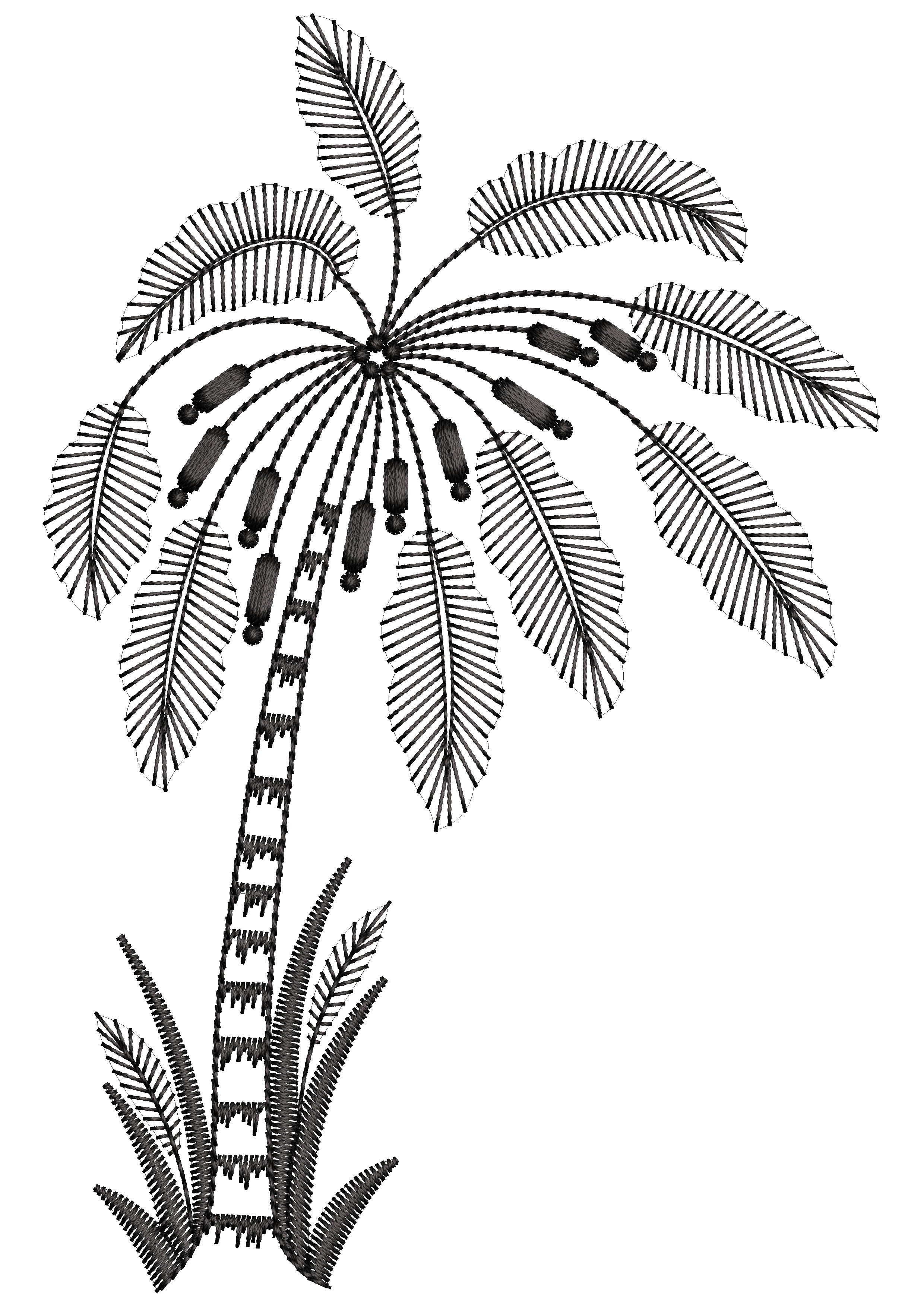 Beach Plant Embroidery Design