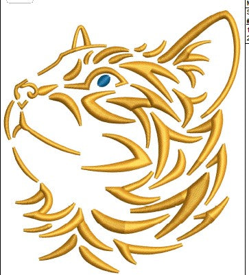 Cat Face Embroidery Design