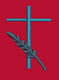 Cross and Feather Symbolic Embroidery Design