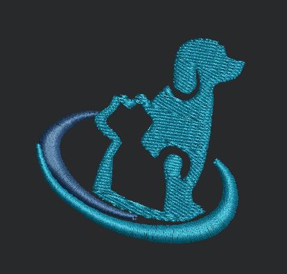 Cat and Dog Silhouette Embroidery Design