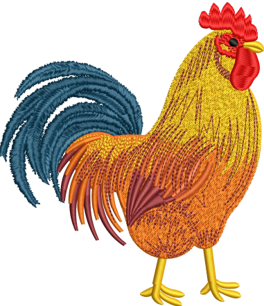 Cock Embroidery Design