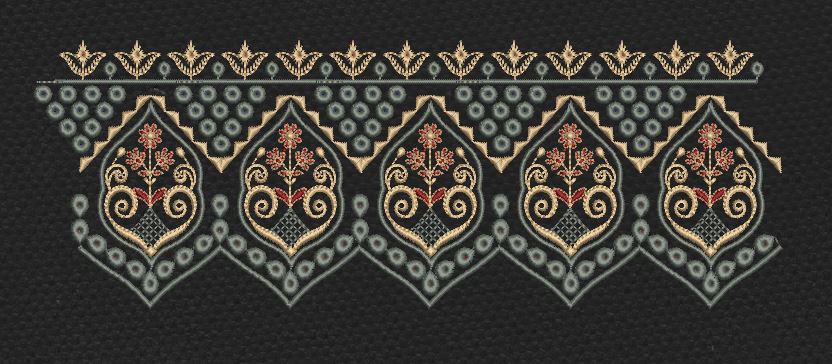 Floral Jacquard Woven White Flowers Embroidery Design
