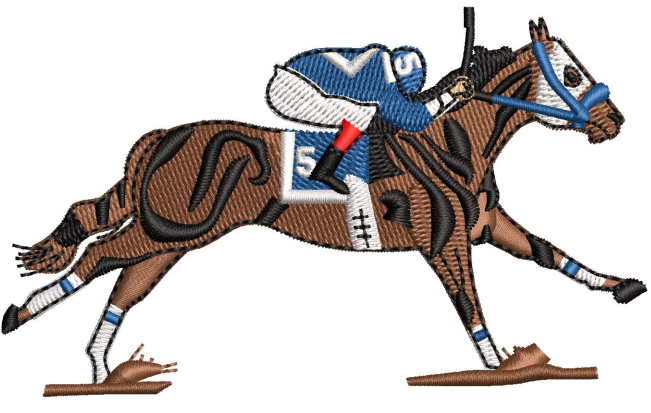 Horse With Men Embroidery Design